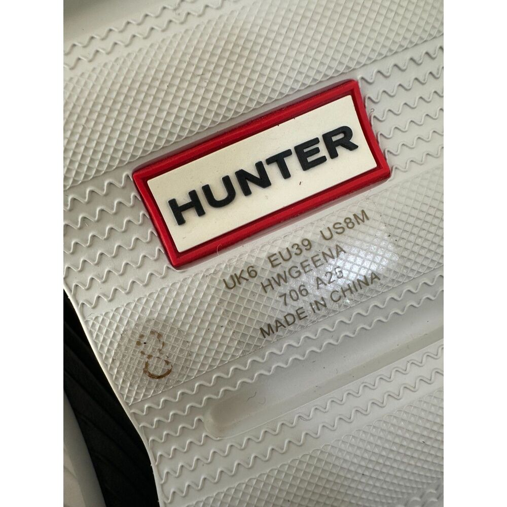 Hunter Women's Geena Waterproof Clogs Black & White Slip-On Garden Shoes Size 8 - Picture 3 of 10